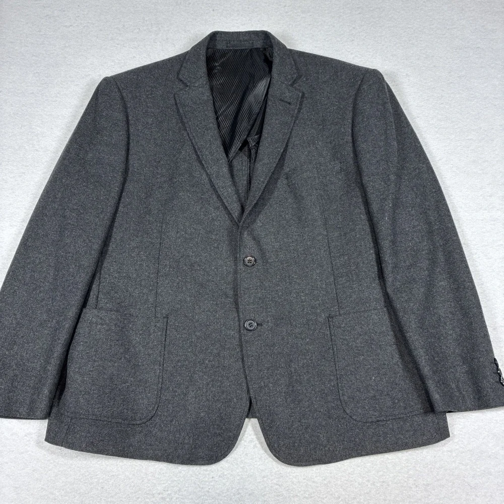 Combatant Gentlemen Charcoal Gray Tollegno 1900 Wool Blazer Mens 50R Slim